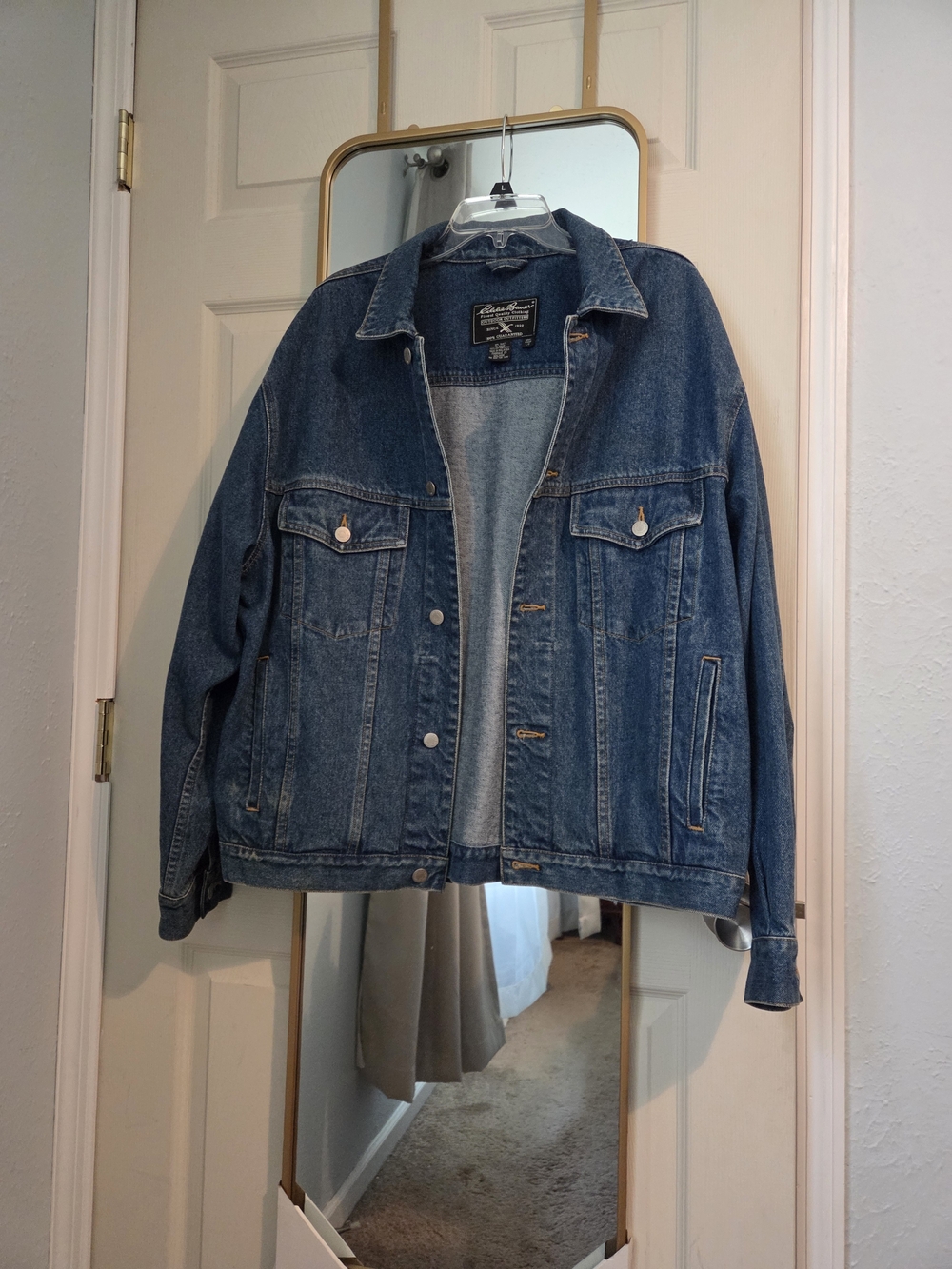 Eddie Bauer Blue Denim Jacket-Men's L - Picture 3 of 4